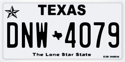 TX license plate DNW4079