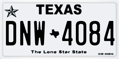 TX license plate DNW4084