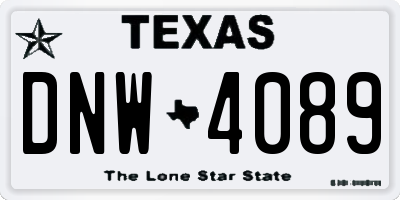 TX license plate DNW4089