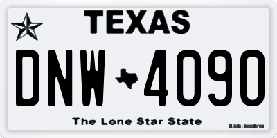 TX license plate DNW4090