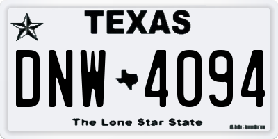TX license plate DNW4094
