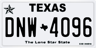 TX license plate DNW4096