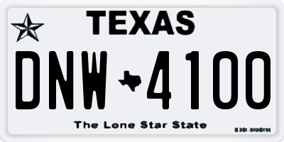 TX license plate DNW4100