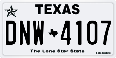 TX license plate DNW4107