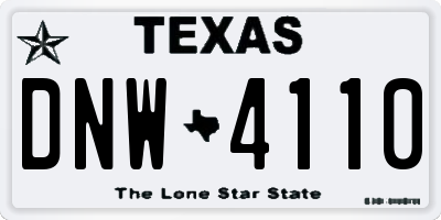 TX license plate DNW4110