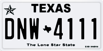 TX license plate DNW4111