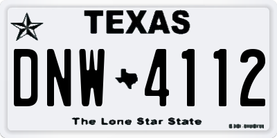 TX license plate DNW4112