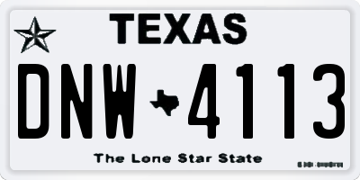 TX license plate DNW4113