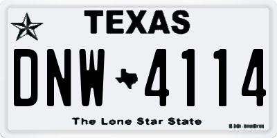 TX license plate DNW4114