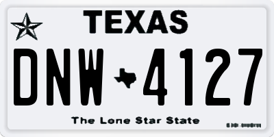 TX license plate DNW4127
