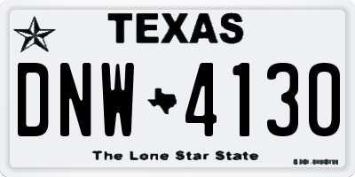 TX license plate DNW4130