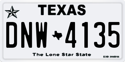 TX license plate DNW4135