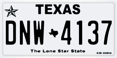 TX license plate DNW4137