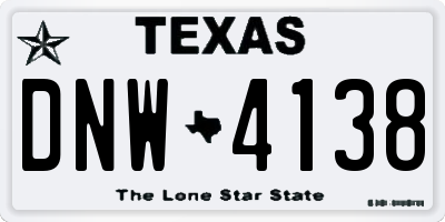 TX license plate DNW4138