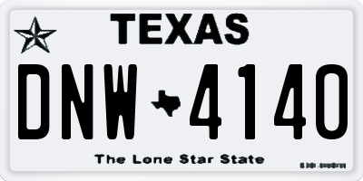 TX license plate DNW4140