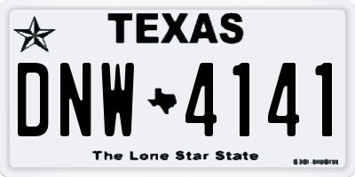 TX license plate DNW4141