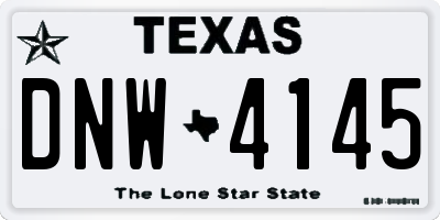 TX license plate DNW4145