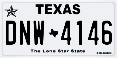 TX license plate DNW4146