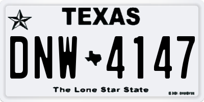 TX license plate DNW4147