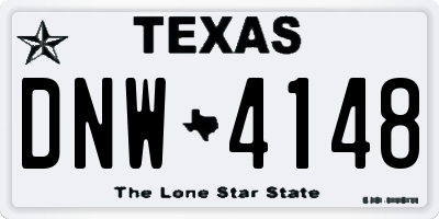 TX license plate DNW4148