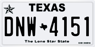 TX license plate DNW4151