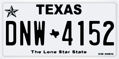 TX license plate DNW4152