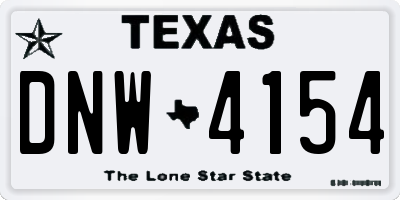 TX license plate DNW4154
