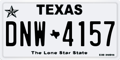 TX license plate DNW4157