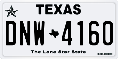 TX license plate DNW4160