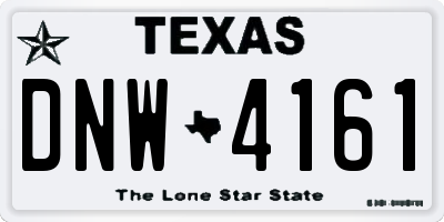 TX license plate DNW4161
