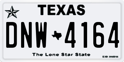 TX license plate DNW4164