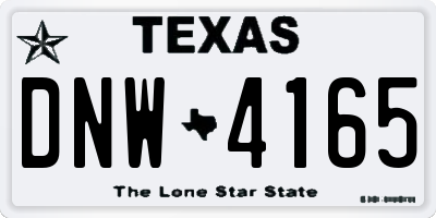 TX license plate DNW4165