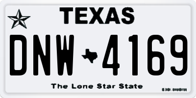 TX license plate DNW4169
