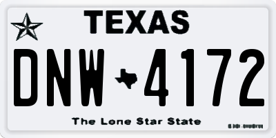 TX license plate DNW4172