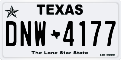 TX license plate DNW4177