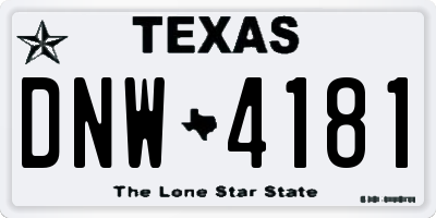 TX license plate DNW4181