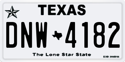 TX license plate DNW4182