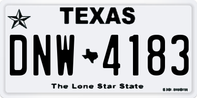 TX license plate DNW4183