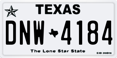 TX license plate DNW4184