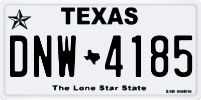 TX license plate DNW4185