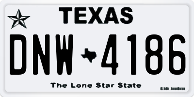 TX license plate DNW4186