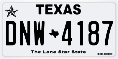 TX license plate DNW4187