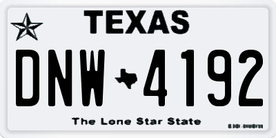 TX license plate DNW4192