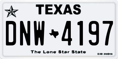 TX license plate DNW4197