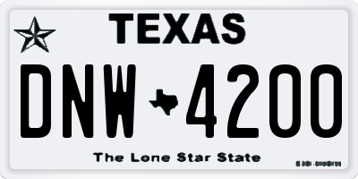 TX license plate DNW4200