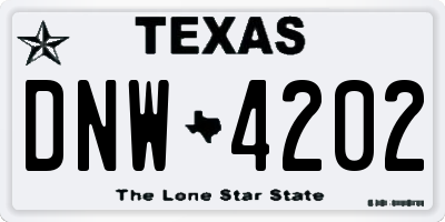 TX license plate DNW4202