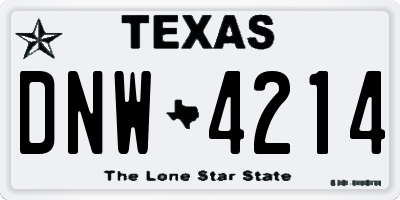 TX license plate DNW4214