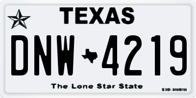 TX license plate DNW4219