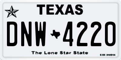 TX license plate DNW4220