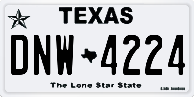 TX license plate DNW4224